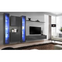 Гостиная стенка SWITCH 16 ASM MEBLE графитовый
