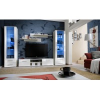 Гостиная стенка GALINO C ASM MEBLE белый/белый глянец