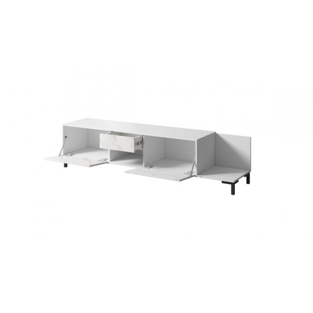 Тумба под ТВ MARMO 2D1S1K Cama белый мат/белый мрамор Тумба под ТВ MARMO 2D1S1K Cama белый мат/белый мрамор