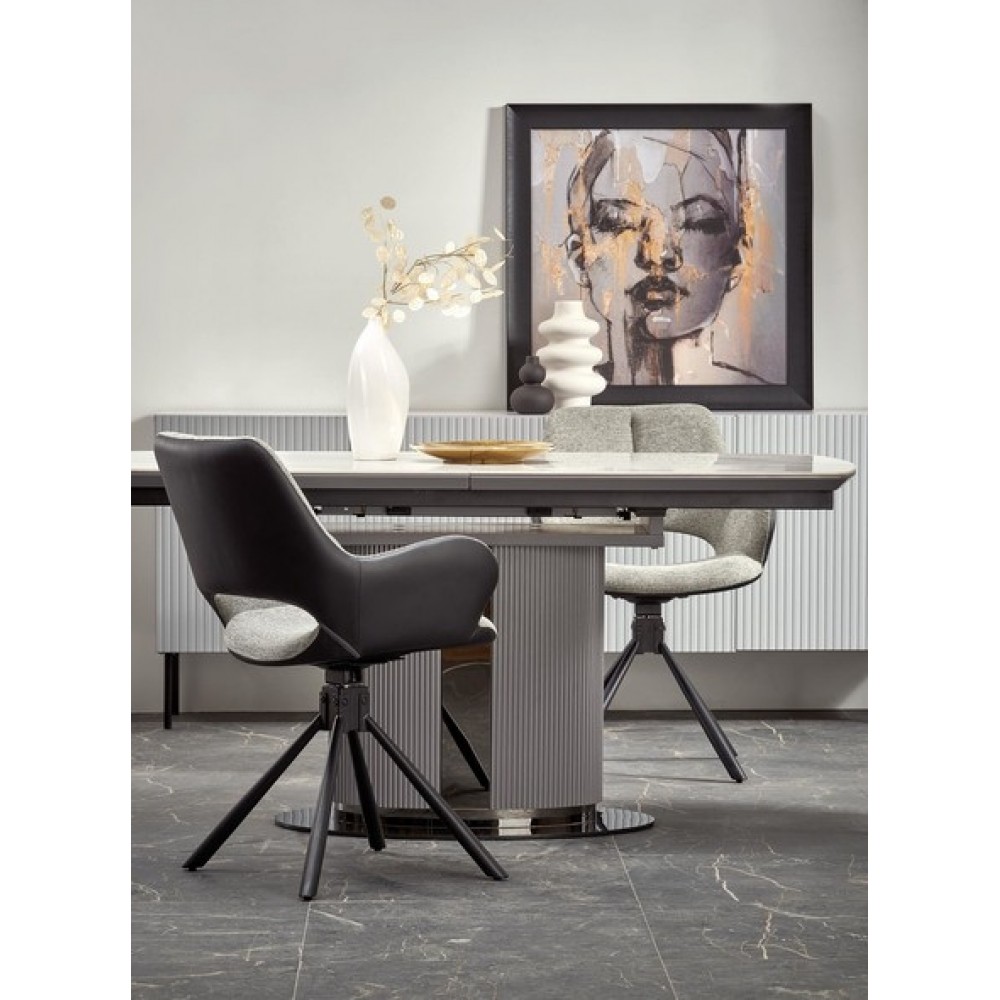Стіл DANCAN Halmar білий мармур/сірий/світло-сірий/чорний