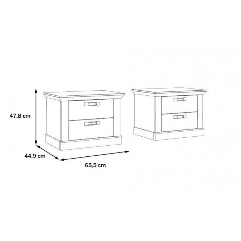 Тумба приліжкова (комплект 2 шт.)) KASHMIR KSMK021ST Forte