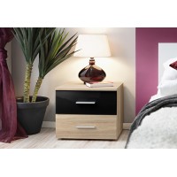 Тумба прикроватная VICKY ASM MEBLE дуб сонома/черный глянец