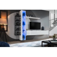 Гостиная стенка SWITCH M7 ASM MEBLE белый/черный/белый глянец