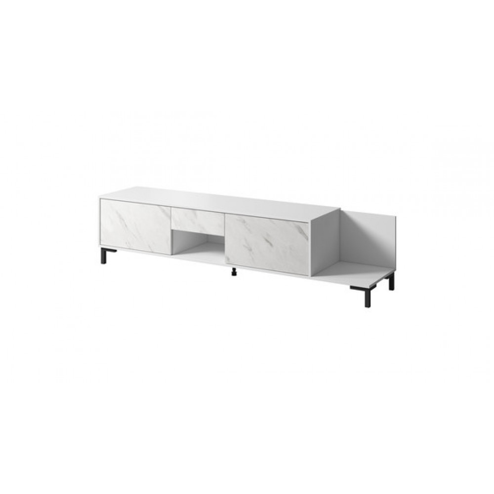 Тумба под ТВ MARMO 2D1S1K Cama белый мат/белый мрамор Тумба под ТВ MARMO 2D1S1K Cama белый мат/белый мрамор