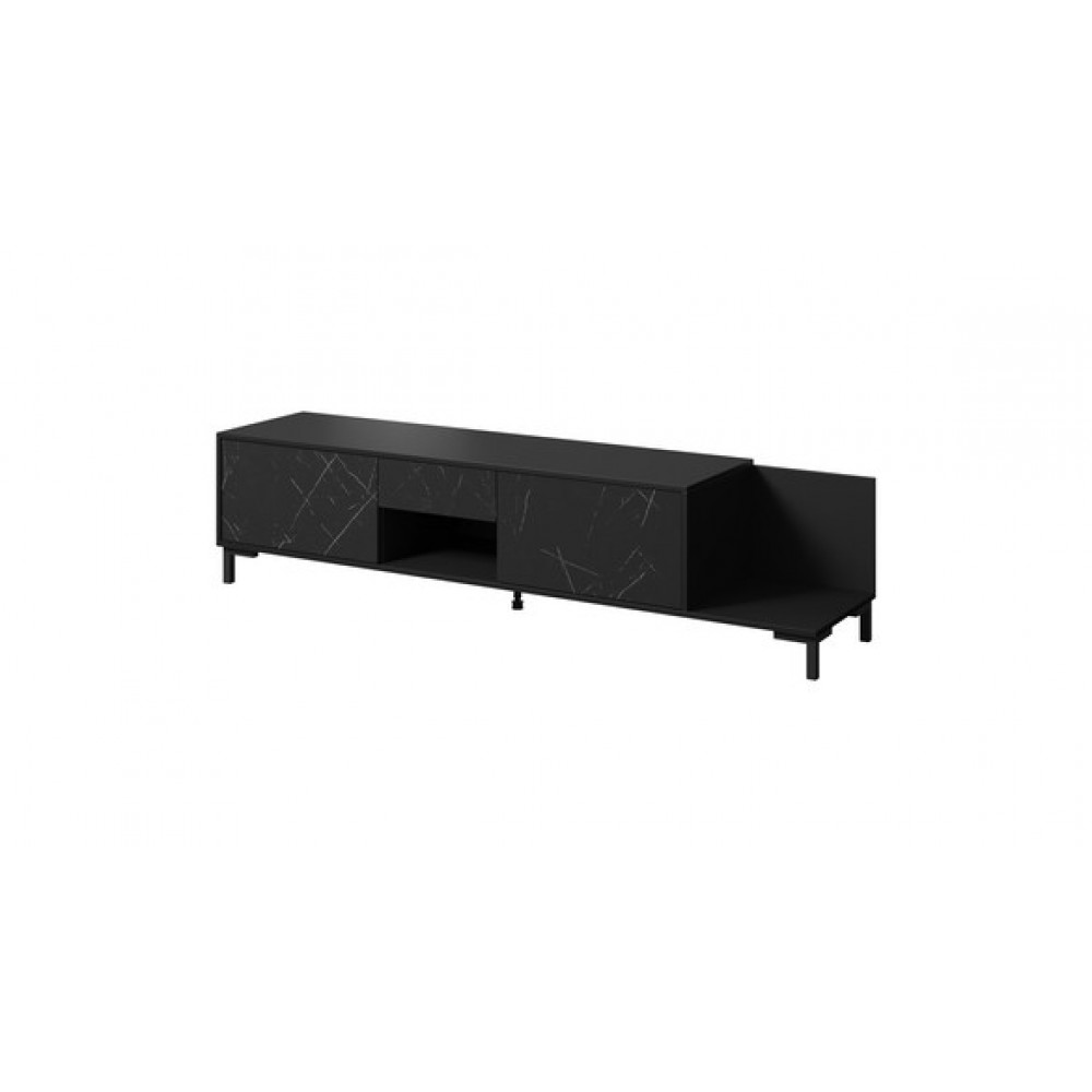 Тумба под ТВ MARMO 2D1S1K Cama черный мат/черный мрамор Тумба под ТВ MARMO 2D1S1K Cama черный мат/черный мрамор