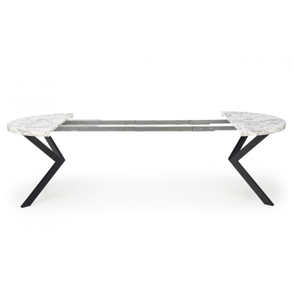 Стіл PERONI Halmar білий мармур/чорний