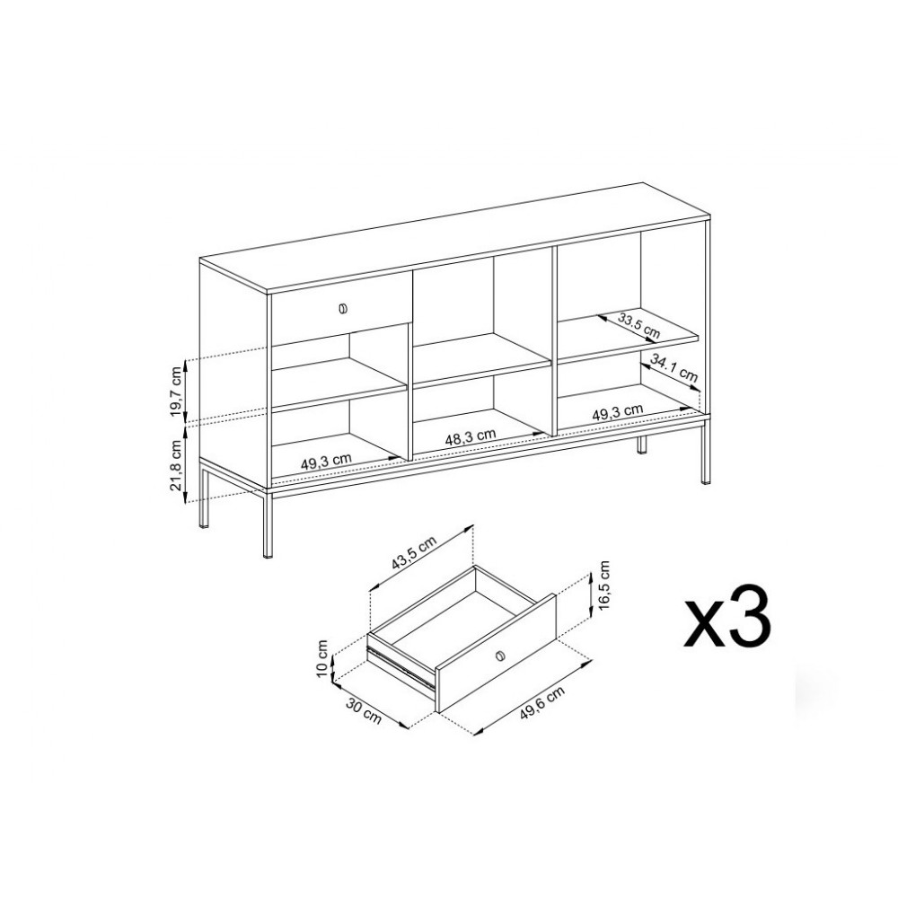 Комод MKSZ154 Mono бордовый Piaski