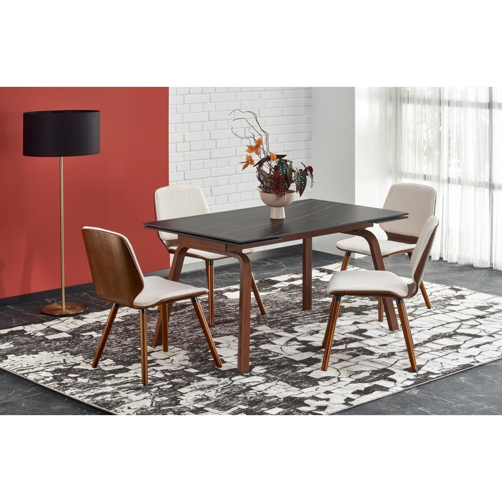 Стіл LOZANO Halmar чорний мармур/горіховий