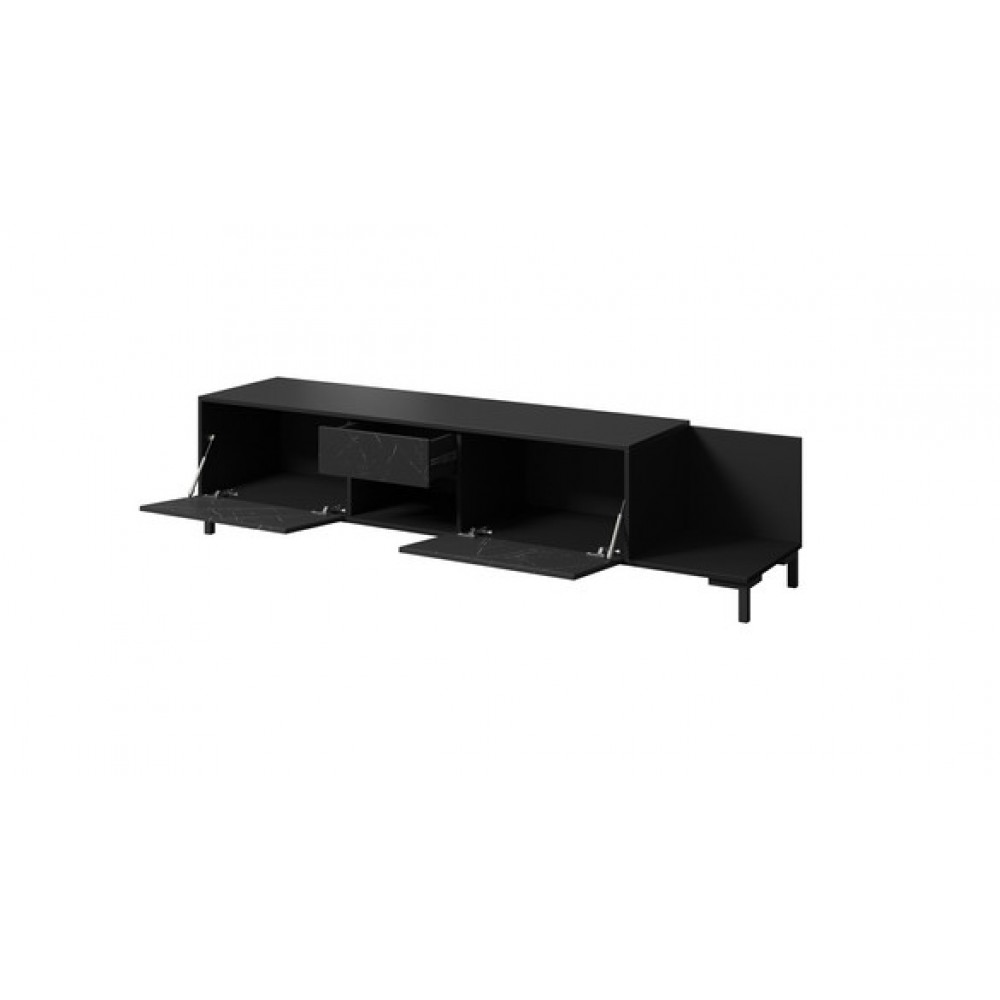 Тумба под ТВ MARMO 2D1S1K Cama черный мат/черный мрамор Тумба под ТВ MARMO 2D1S1K Cama черный мат/черный мрамор