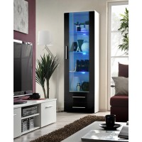 Вітрина NEO I ASM MEBLE білий/чорний глянець