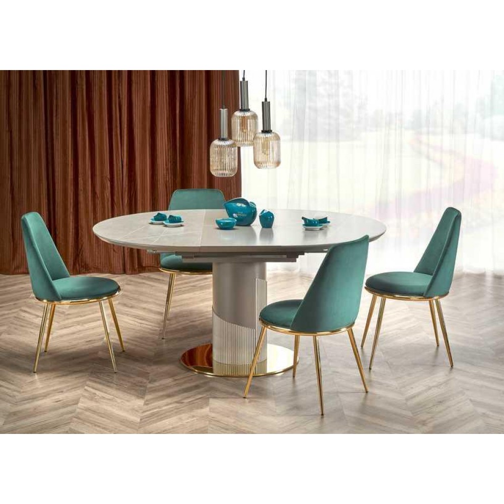 Стіл MUSCAT Halmar сірий мармур/світло-сірий/золото