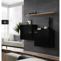 Тумба (комплект) SWITCH SB1 ASM MEBLE черный/дуб вотан