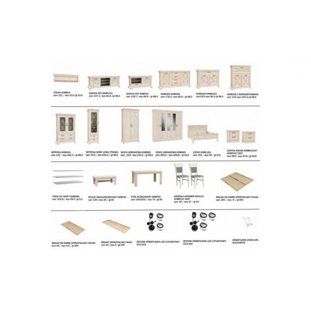 Тумба приліжкова (комплект 2 шт.)) KASHMIR KSMK021ST Forte