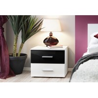 Тумба прикроватная VICKY ASM MEBLE белый/черный глянец, белый мат