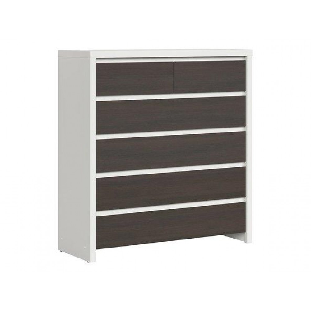 Комод KOM6S Kaspian BRW білий/коричневий
