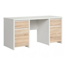 Стіл комп'ютерний BIU2D2S/160 Kaspian BRW бежевий/білий