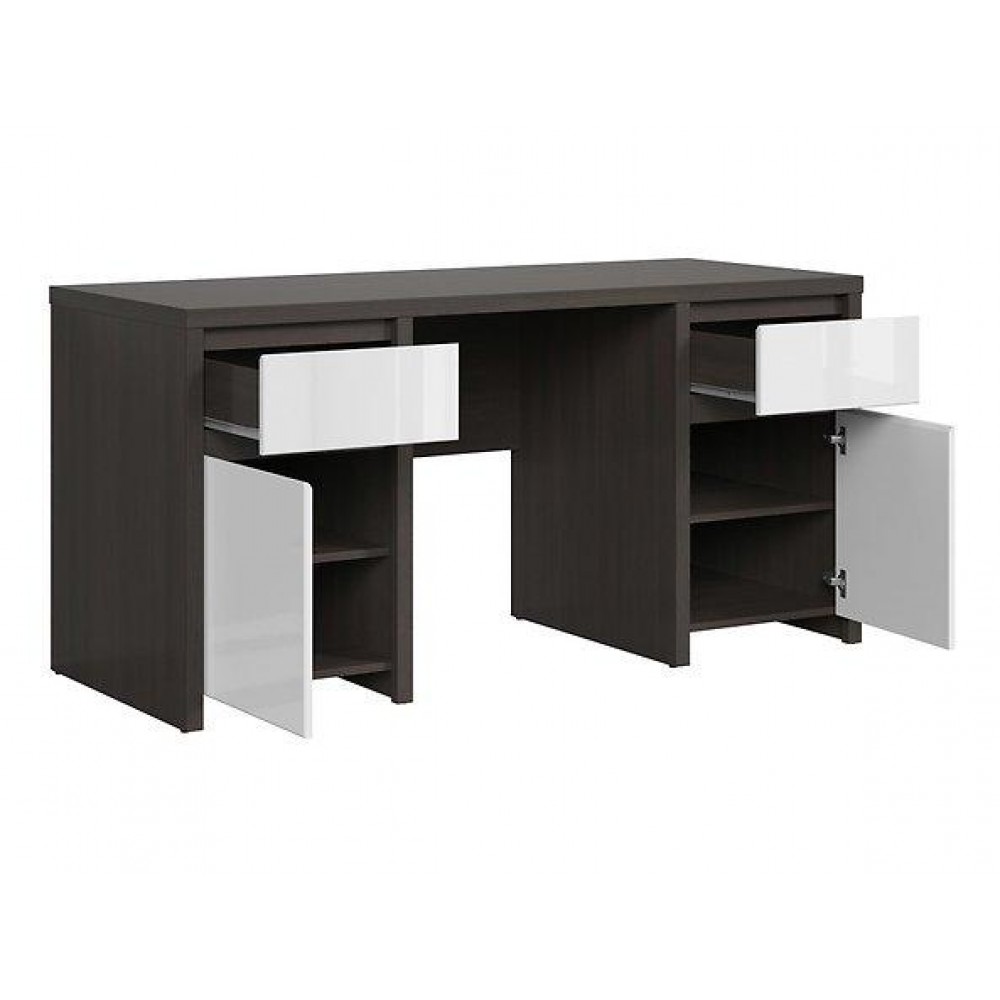 Стіл комп'ютерний BIU2D2S/160 Kaspian BRW білий/коричневий