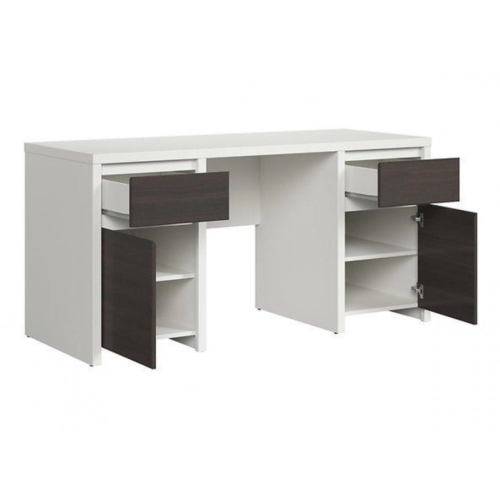 Стіл комп'ютерний BIU2D2S/160 Kaspian BRW білий/коричневий