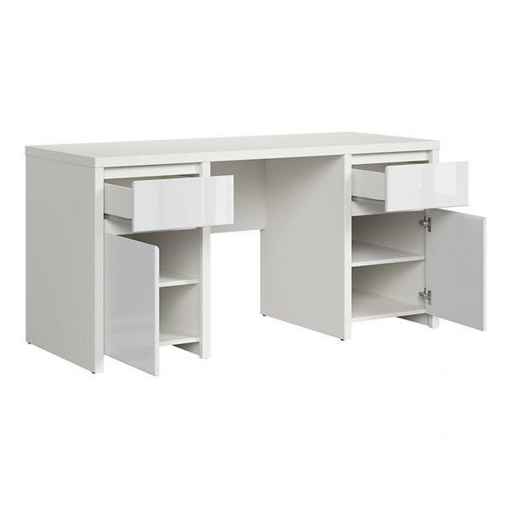 Стіл комп'ютерний BIU2D2S/160 Kaspian BRW білий