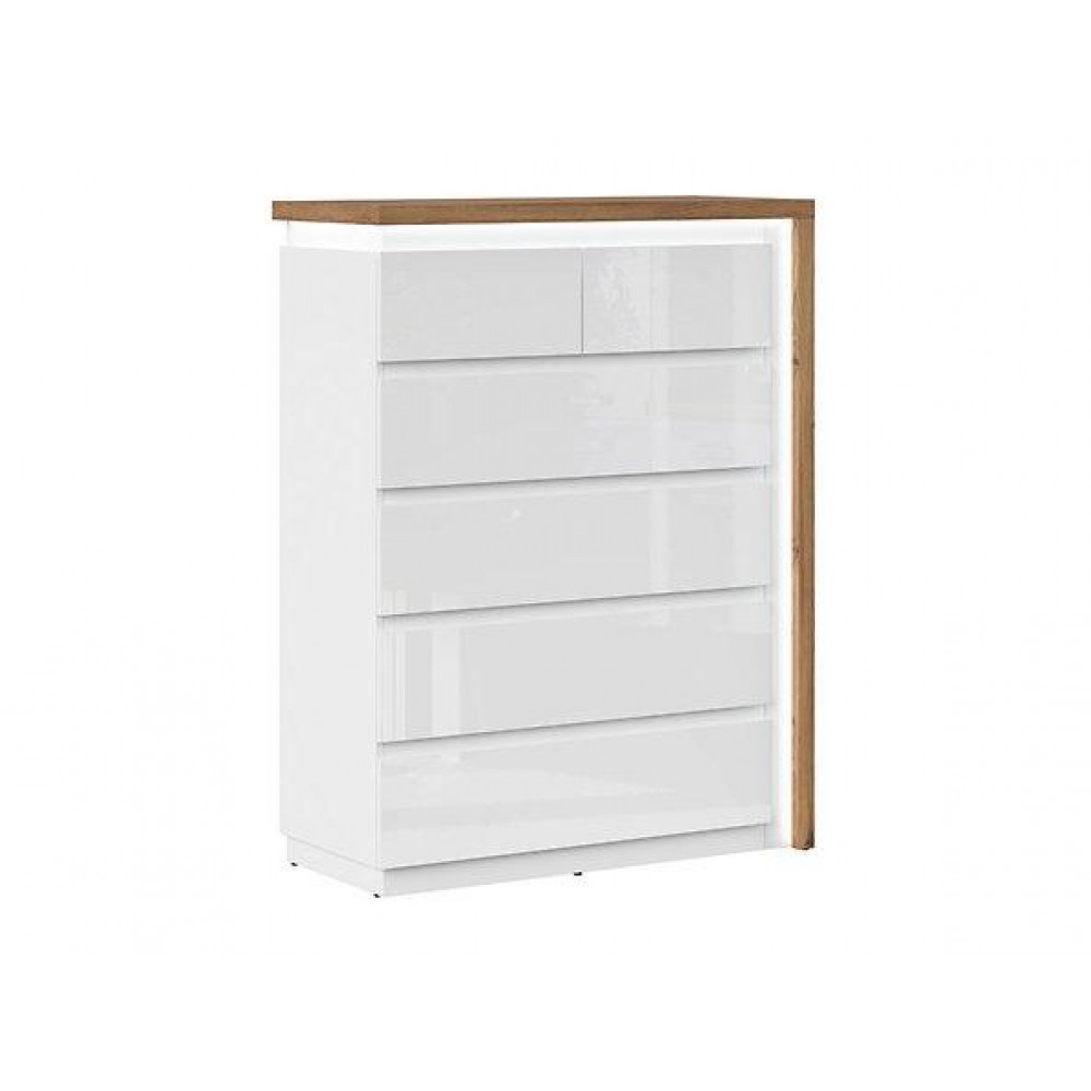 Комод KOM6S Nors BRW бежевый/белый