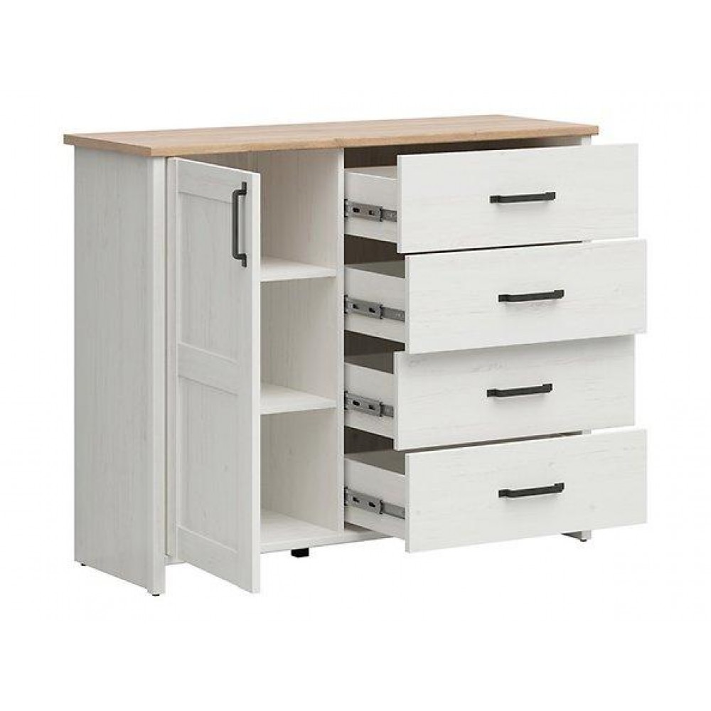 Комод KOM1D4S LOKSA BRW бежевый/белый