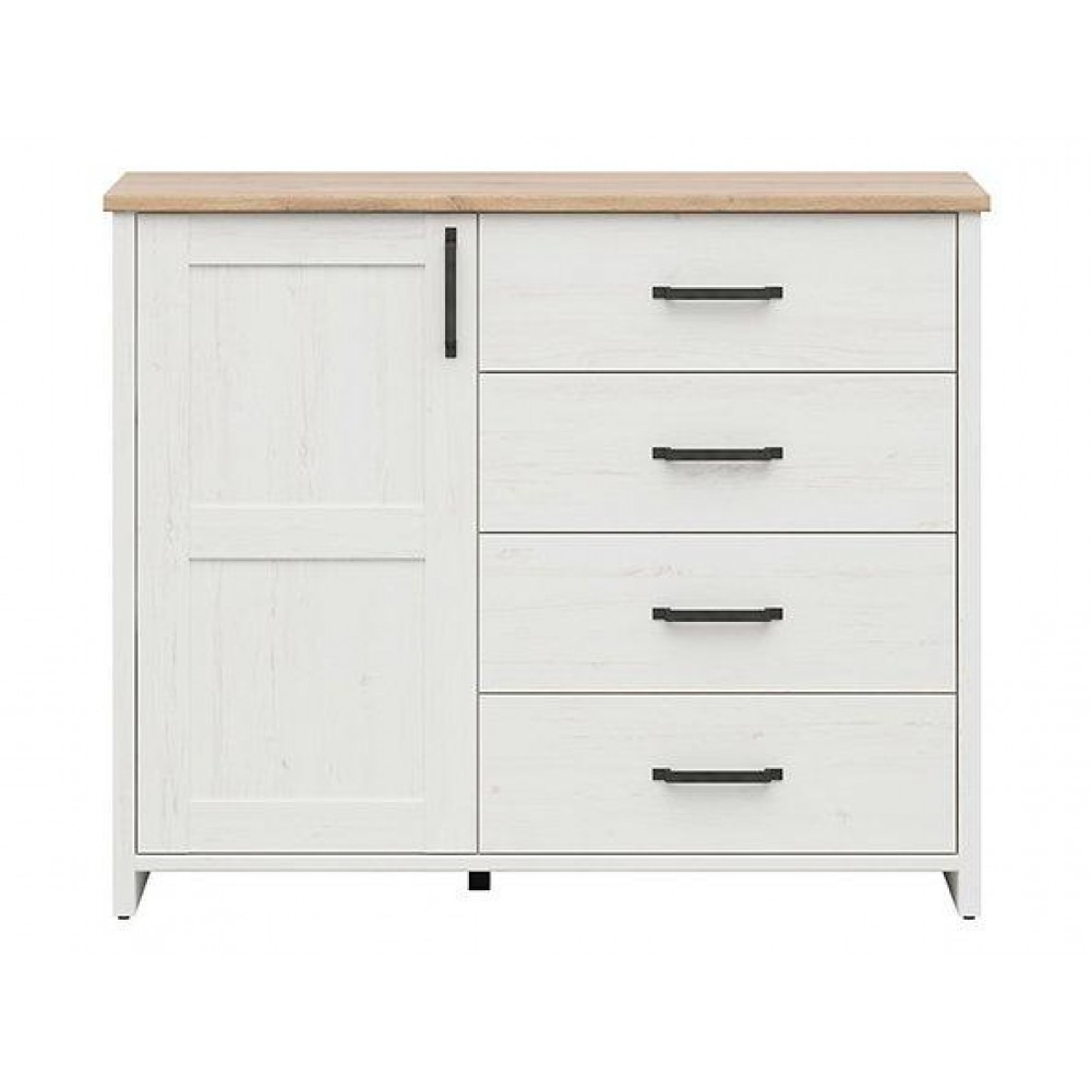 Комод KOM1D4S LOKSA BRW бежевый/белый