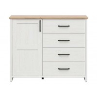 Комод KOM1D4S LOKSA BRW бежевый/белый