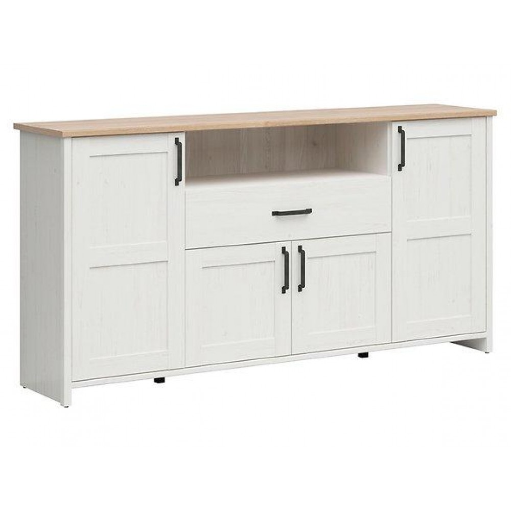 Комод KOM4D1S LOKSA BRW бежевый/белый