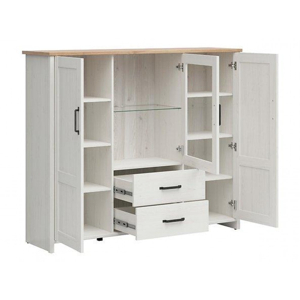 Витрина REG2D1W2S LOKSA BRW бежевый/белый