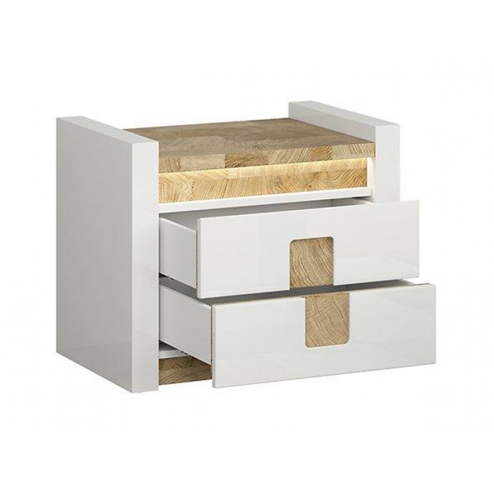 Тумба прикроватная KOM2S ALAMEDA BRW бежевый/белый