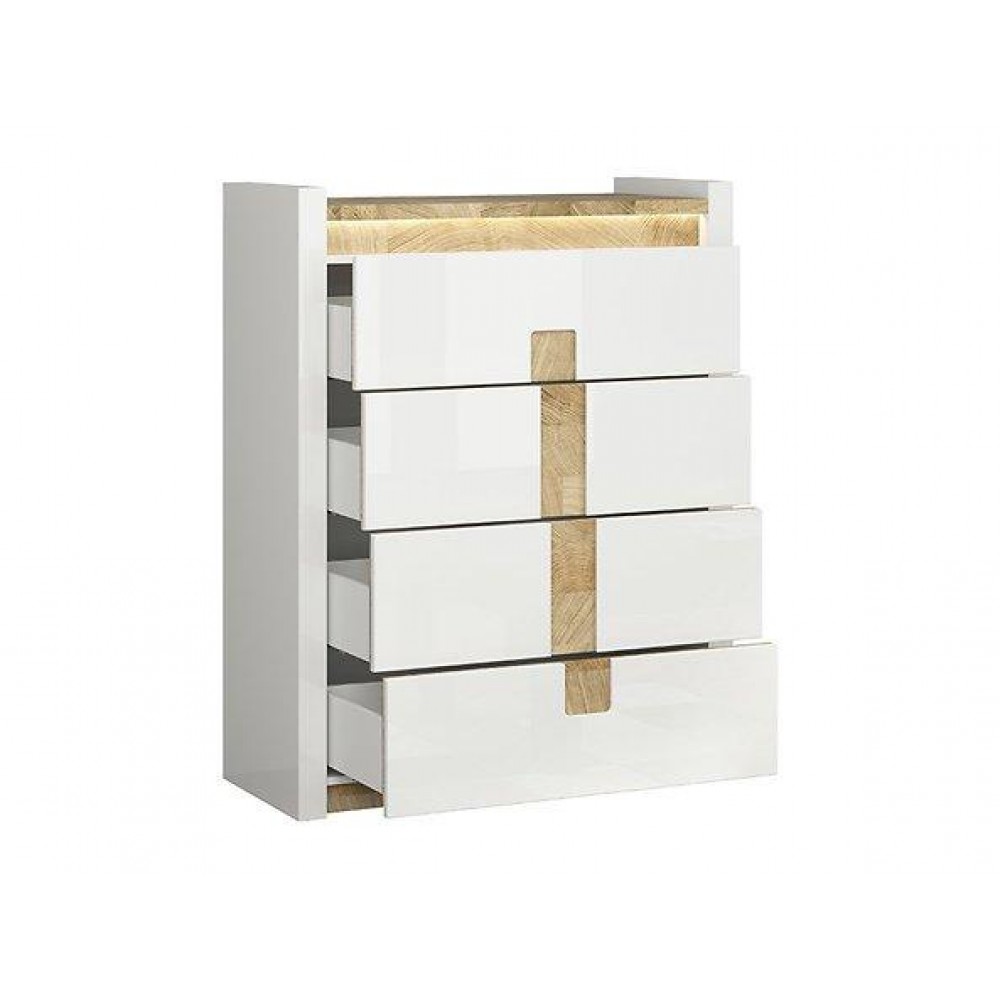 Комод KOM4S ALAMEDA BRW бежевый/белый