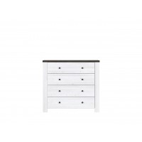 Комод ANTWERPEN KOM4S/9/10 BRW білий/чорний