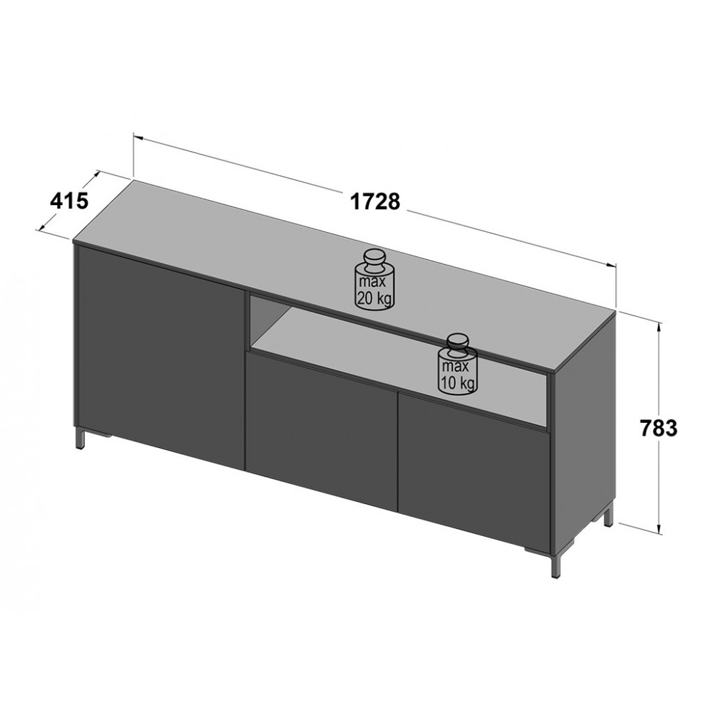 Комод CNF2K231-C848 GALACTIQUE Forte бежевий/графітовий Комод CNF2K231-C848 GALACTIQUE Forte бежевий/графітовий