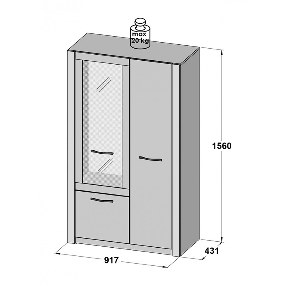 Вітрина MDXV53R-W14 MAXIMUS Forte бежевий