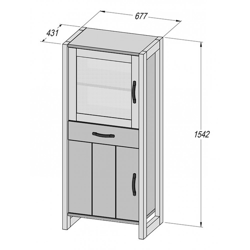 Вітрина NTEV511-C473 NOTE Forte графітовий/коричневий