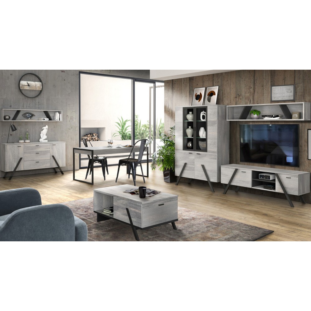 Стол HUDT403-M136 GOLDEN STATE Forte серый/черный