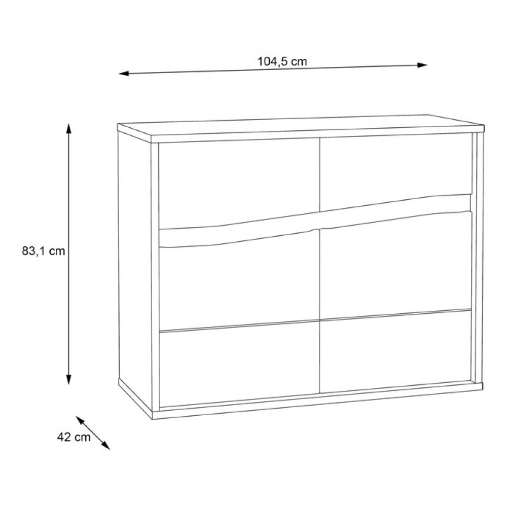 Комод WHSK221-C104 WHITE SEA Forte білий/коричневий