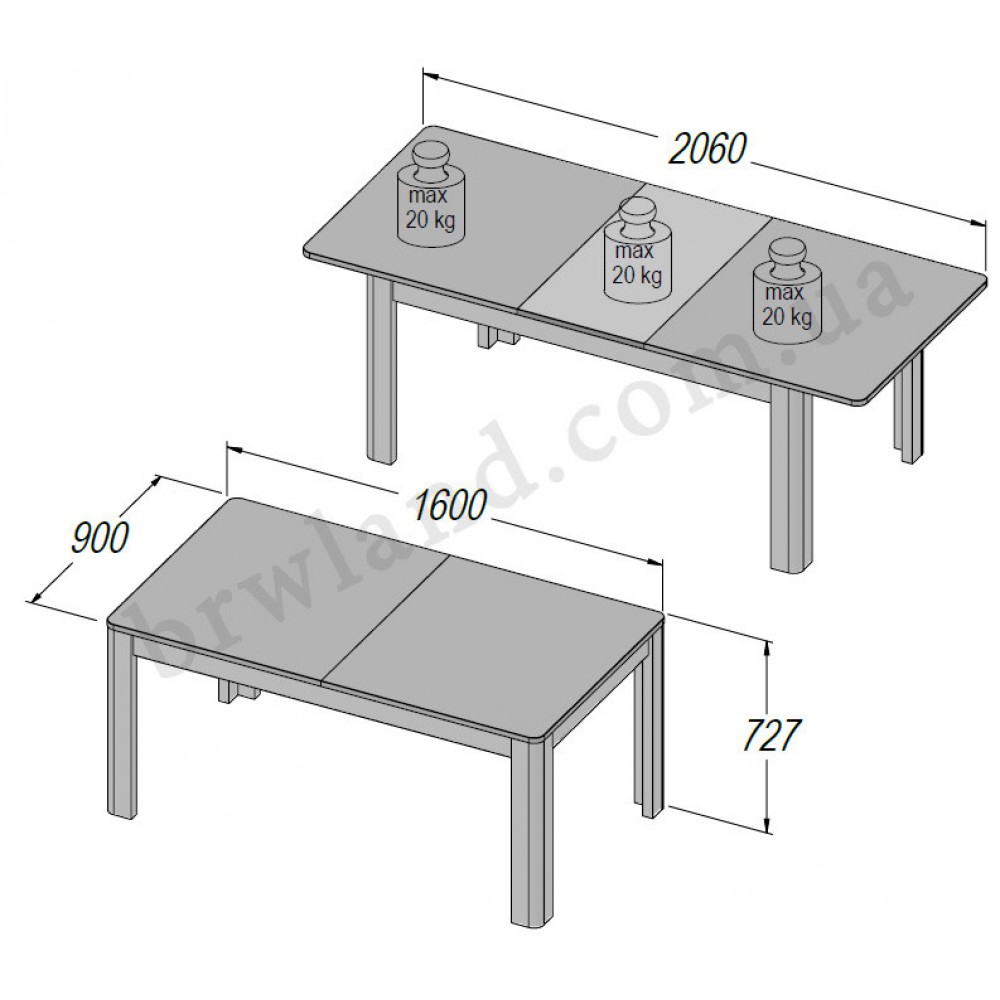 Стіл FLOT16-P50 ATTENTION Forte бежевий/білий