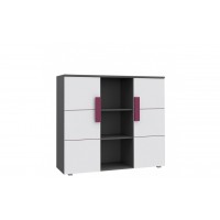 Комод LBLK43-P83 LIBELLE Forte белый/графитовый