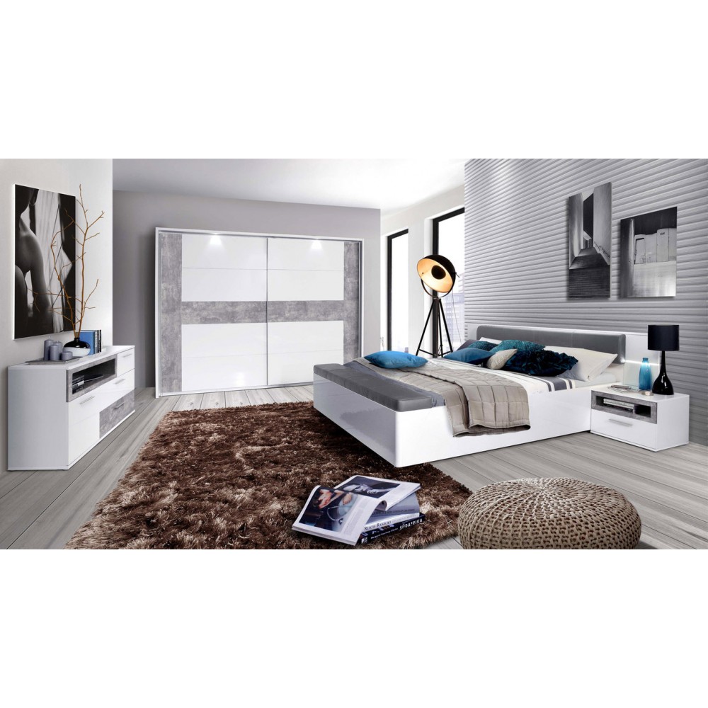 Кровать PLBL183B-C347X PALM BEACH Forte белый/серый