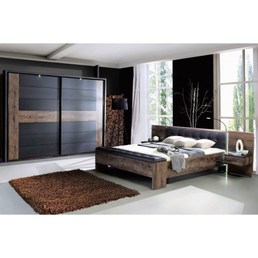 Кровать BLQL161B-N09 BELLEVUE Forte коричневый/черный