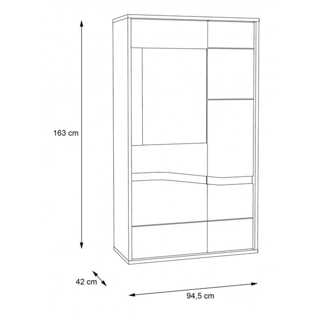 Витрина WHSV621L-C104 WHITE SEA Forte бежевый/белый