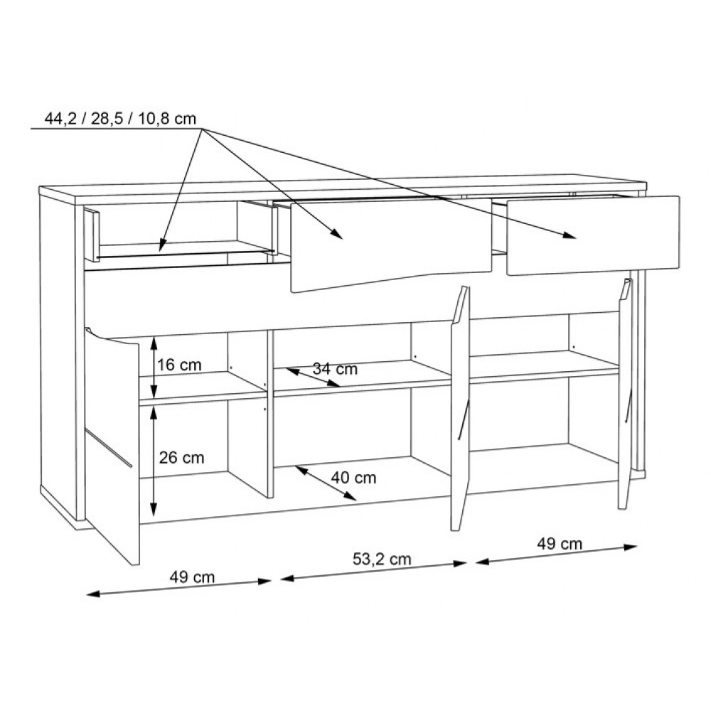 Комод WHSK231-C104 WHITE SEA Forte білий/коричневий