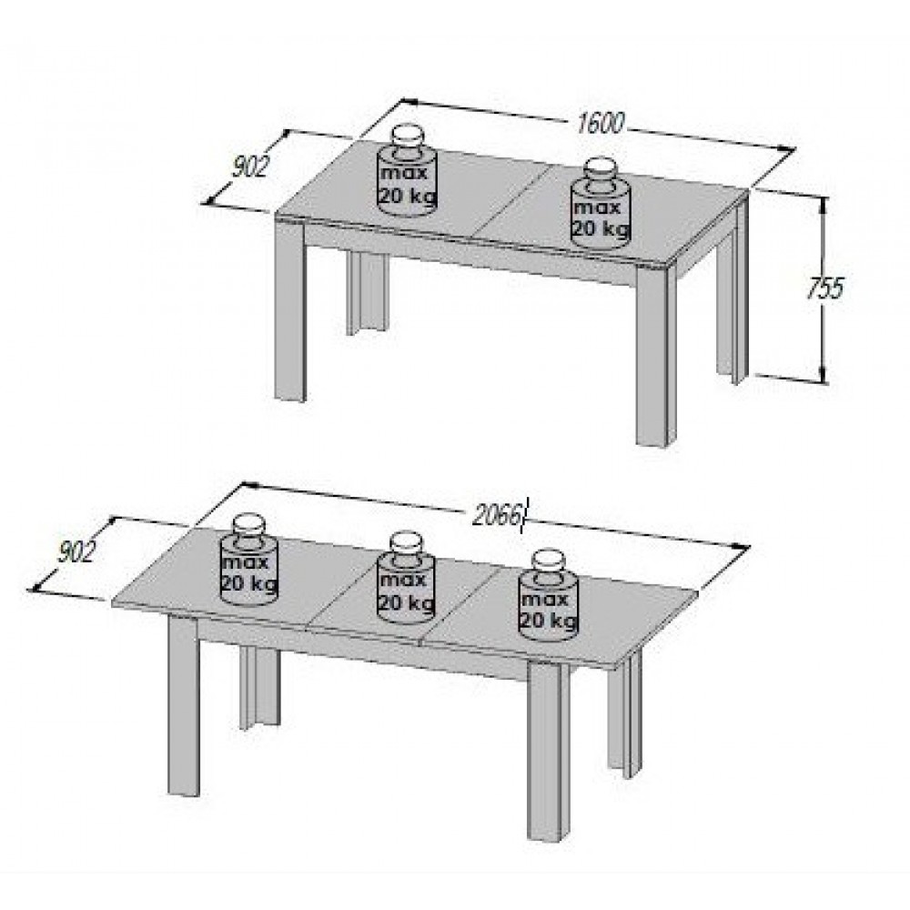 Стол XELT16-Z38 SLATE Forte белый