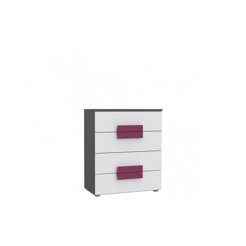 Комод LBLK34-P83 LIBELLE Forte білий/графітовий