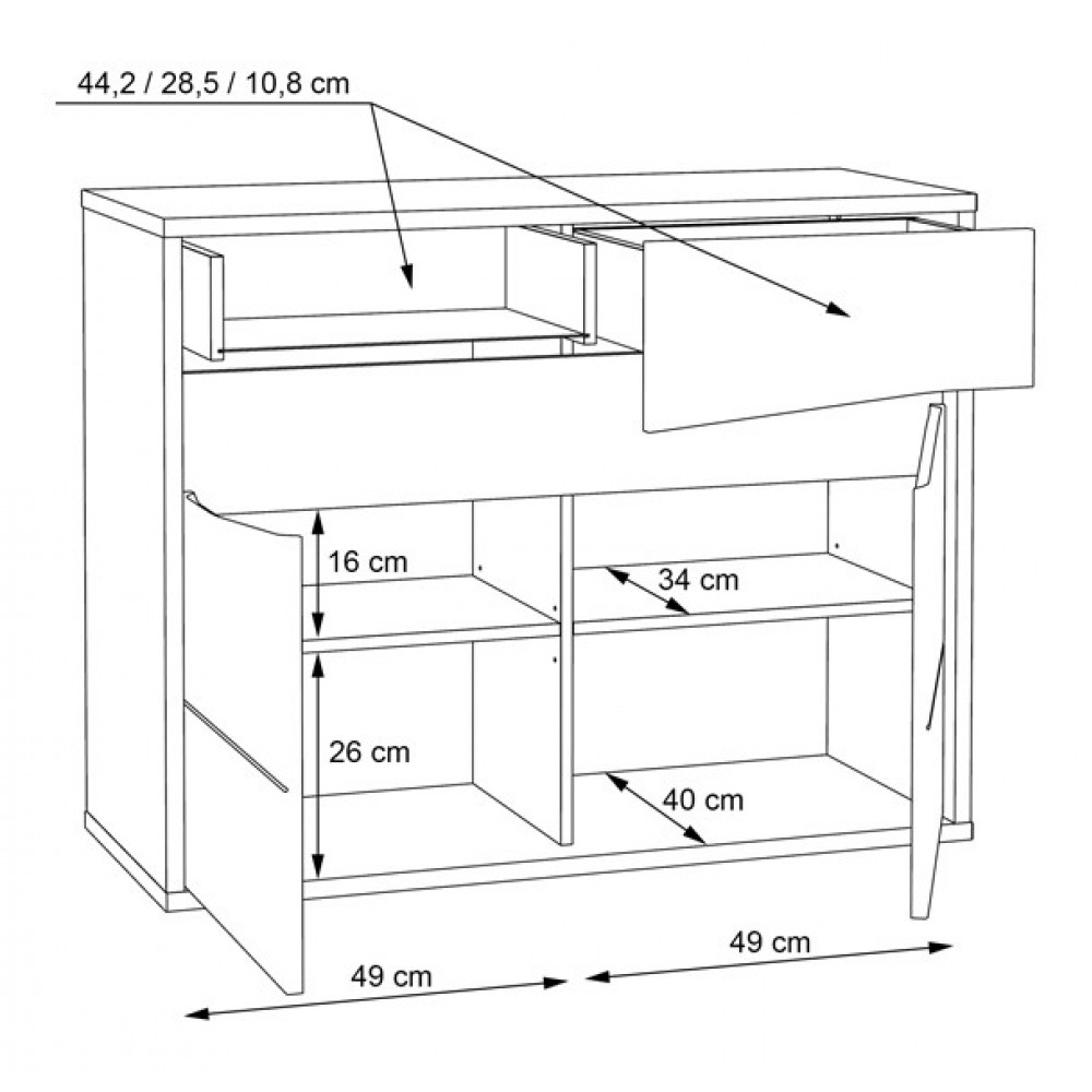 Комод WHSK221-C104 WHITE SEA Forte білий/коричневий