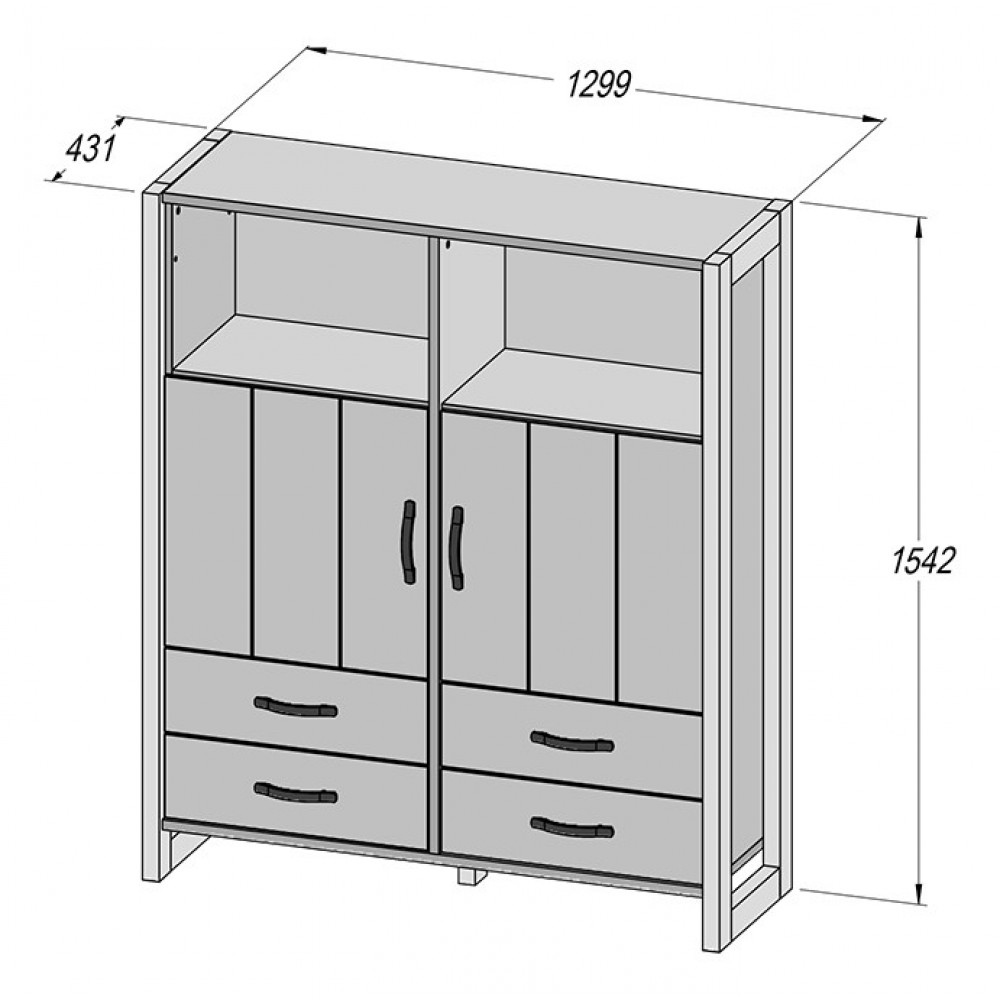 Комод NTEK521-C473 NOTE Forte бежевий/графітовий
