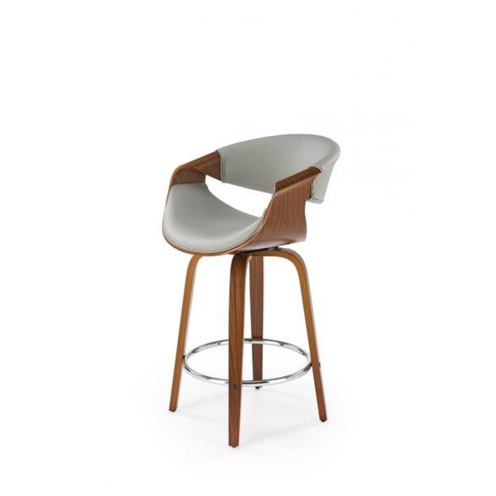 Барный стул H-123 серый/орех Halmar
