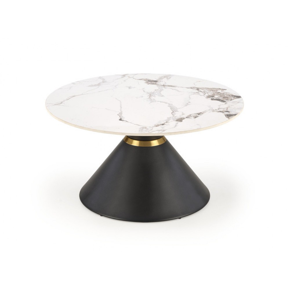 Журнальный столик GORETTI белый мрамор/черный Halmar