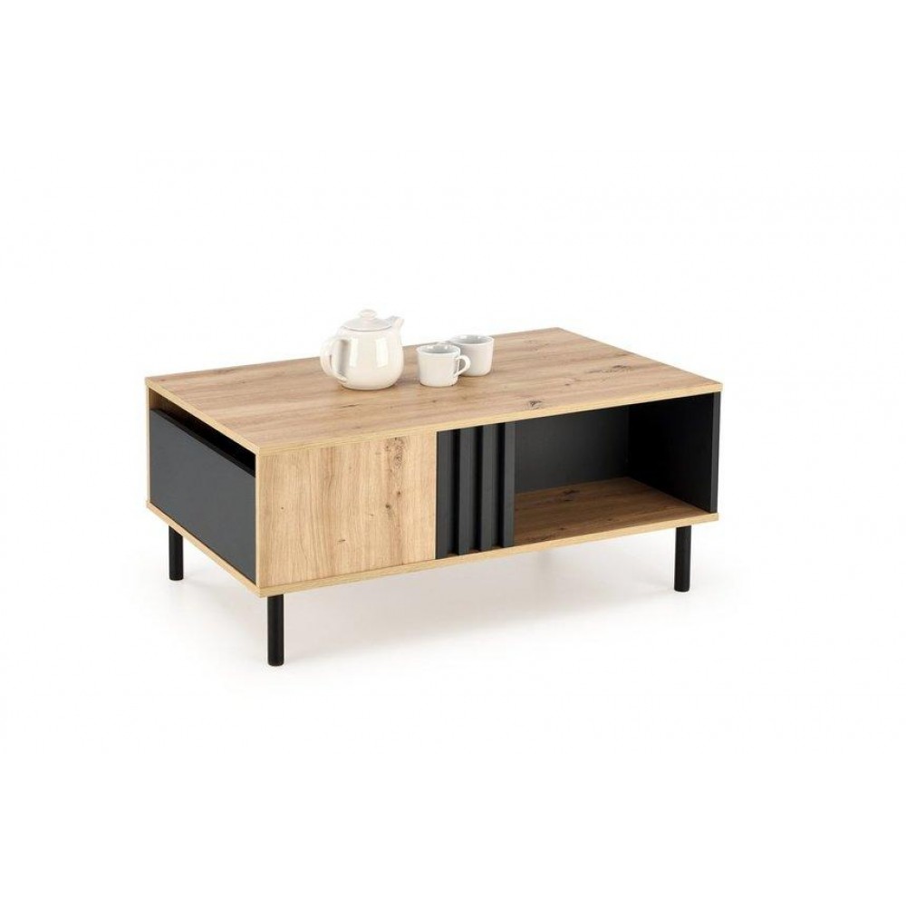Журнальный столик SONIA дуб артисан/черный Halmar